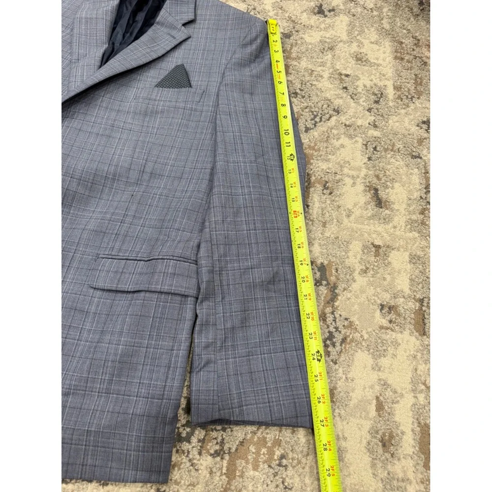 Lauren Ralph Lauren Mens 46L Blue Glen Plaid Wool Blend Blazer Sport Coat